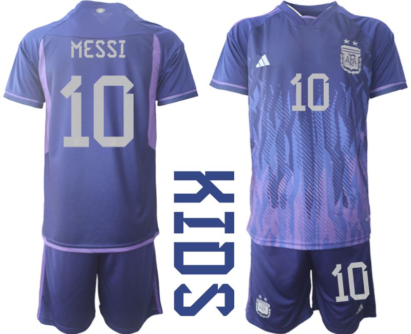 Youth 2022 World Cup National Team Argentina away purple 10 Soccer Jersey